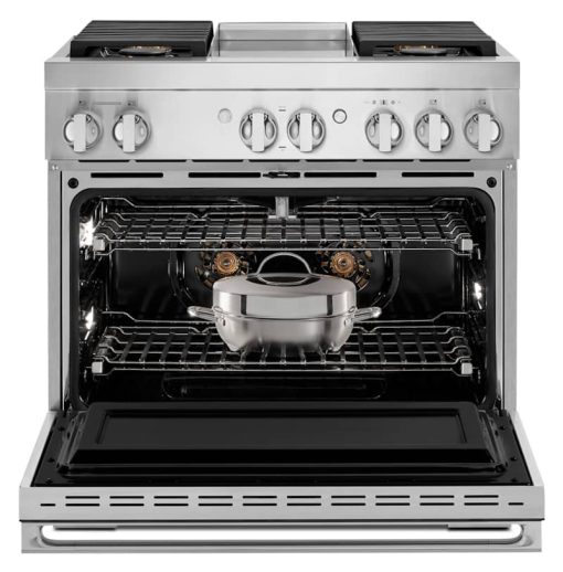 JennAir NOIR 36" Stainless Steel Professional-Style Dual-Fuel Range With Chrome-Infused Griddle - Image 3