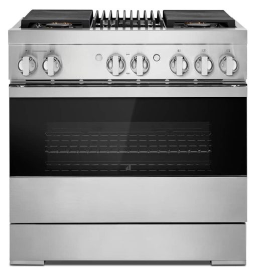 JennAir NOIR 36" Stainless Steel Professional-Style Dual-Fuel Range With Gas Grill