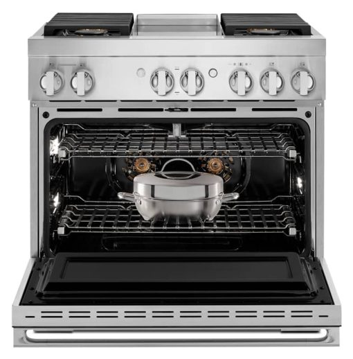 JennAir NOIR 36" Stainless Steel Professional-Style Dual-Fuel Range With Chrome-Infused Griddle & Steam Assist - Image 3