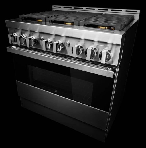 JennAir NOIR 36" Floating Glass Black And Stainless Steel Gas Professional-Style Range - Image 10
