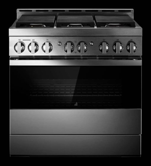 JennAir NOIR 36" Floating Glass Black And Stainless Steel Gas Professional-Style Range - Image 9
