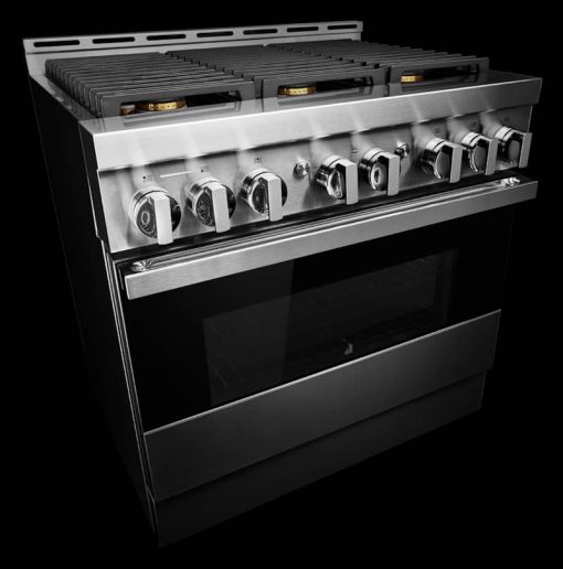 JennAir NOIR 36" Floating Glass Black And Stainless Steel Gas Professional-Style Range - Image 11