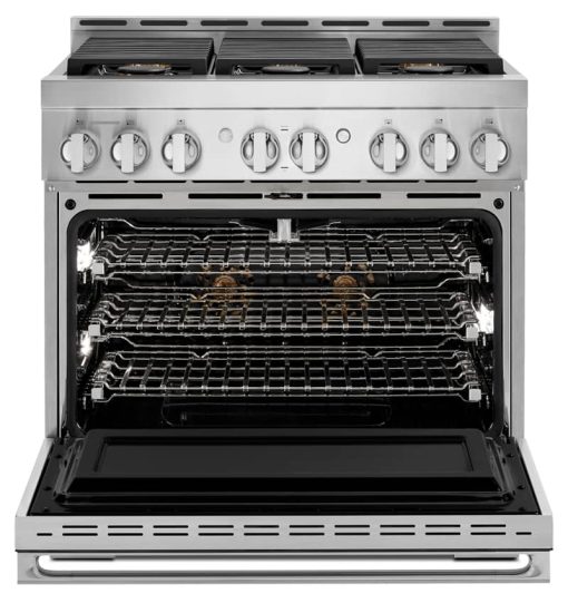 JennAir NOIR 36" Floating Glass Black And Stainless Steel Gas Professional-Style Range - Image 2