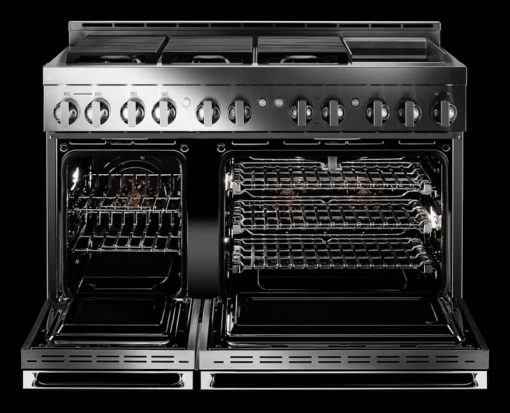 JennAir NOIR 48" Floating Glass Black And Stainless Steel Gas Professional-Style Range With Chrome-Infused Griddle - Image 7