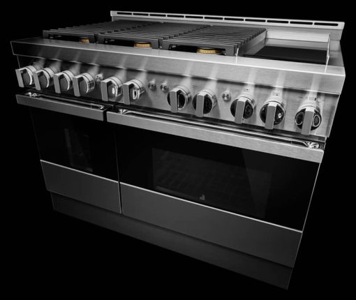 JennAir NOIR 48" Floating Glass Black And Stainless Steel Gas Professional-Style Range With Chrome-Infused Griddle - Image 5