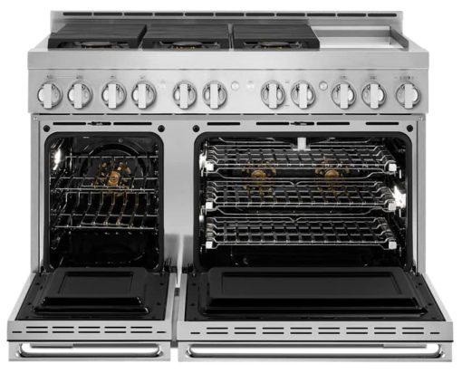 JennAir NOIR 48" Floating Glass Black And Stainless Steel Gas Professional-Style Range With Chrome-Infused Griddle - Image 2