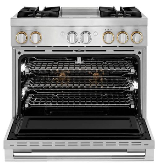 JennAir RISE 36" Stainless Steel Professional-Style Dual-Fuel Range With Chrome-Infused Griddle - Image 2