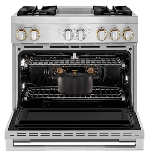 JennAir RISE 36" Stainless Steel Professional-Style Dual-Fuel Range With Chrome-Infused Griddle - Image 3