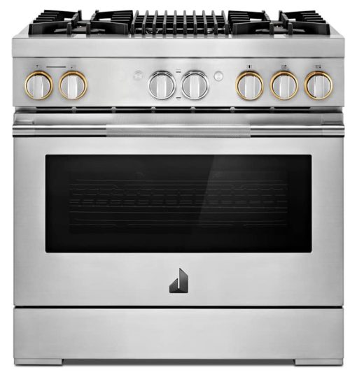 JennAir RISE 36" Stainless Steel Professional-Style Dual-Fuel Range With Gas Grill