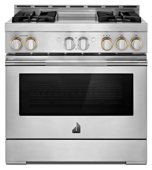 JennAir RISE 36" Stainless Steel Gas Professional-Style Range With Chrome-Infused Griddle