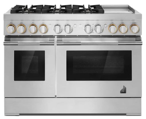 JennAir RISE 48" Stainless Steel Dual-Fuel Professional-Style Range w/ Chrome Infused Griddle & Steam Assist