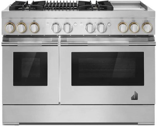 JennAir RISE 48" Stainless Steel Professional-Style Dual-Fuel Range With Chrome-Infused Griddle & Gas Grill