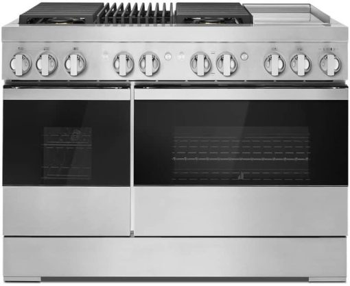 JennAir NOIR 48" Stainless Steel Professional-Style Dual-Fuel Range With Chrome-Infused Griddle & Gas Grill