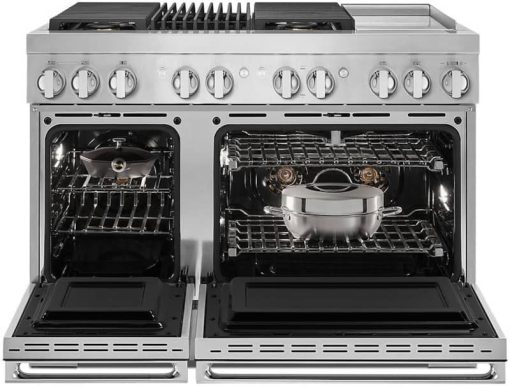 JennAir NOIR 48" Stainless Steel Professional-Style Dual-Fuel Range With Chrome-Infused Griddle & Gas Grill - Image 4
