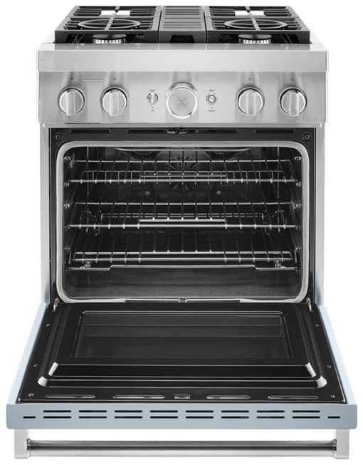 KitchenAid 30" Misty Blue Smart Commercial-Style Dual Fuel Range With 4 Burners - Image 2