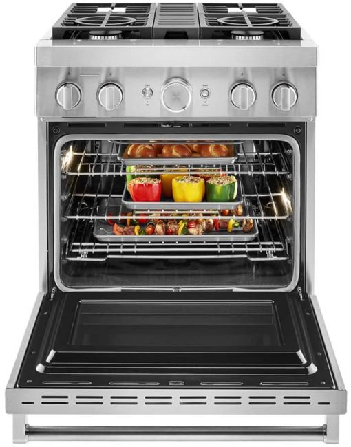 KitchenAid 30'' Stainless Steel Smart Commercial-Style Dual Fuel Range With 4 Burners - Image 3