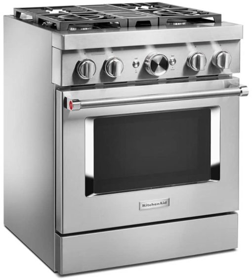 KitchenAid 30'' Stainless Steel Smart Commercial-Style Dual Fuel Range With 4 Burners - Image 5