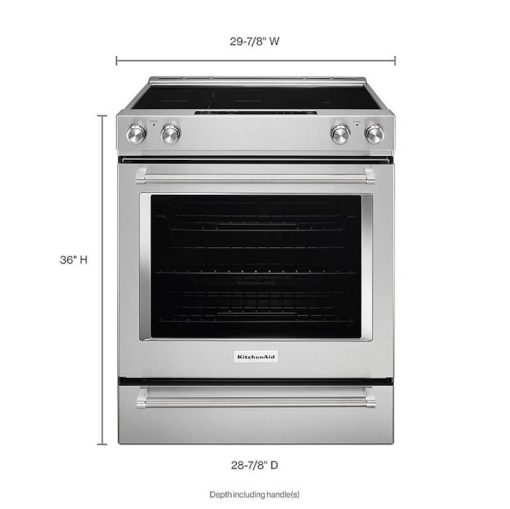 KitchenAid ADA 30" Stainless Steel Electric Slide-In Convection Range - Image 5