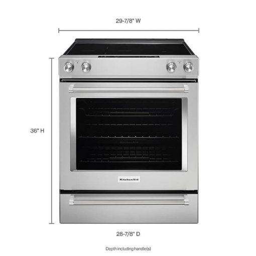 KitchenAid ADA 30" Stainless Steel Electric Slide-In Convection Range - Image 10