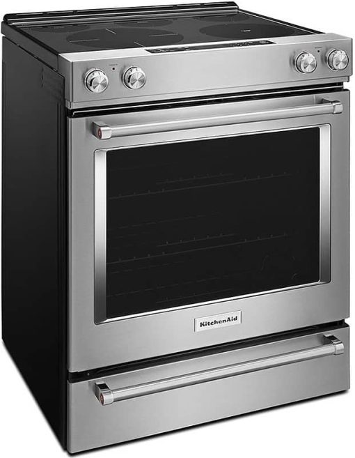 KitchenAid ADA 30" Stainless Steel Electric Slide-In Convection Range - Image 4