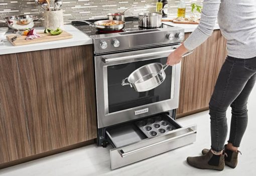 KitchenAid ADA 30" Stainless Steel Electric Slide-In Convection Range - Image 8