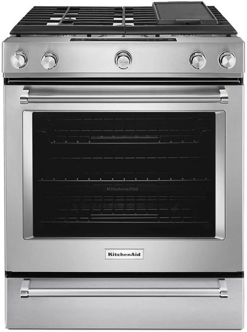 KitchenAid ADA 30" Stainless Steel Slide-In Convection Gas Range With Baking Drawer