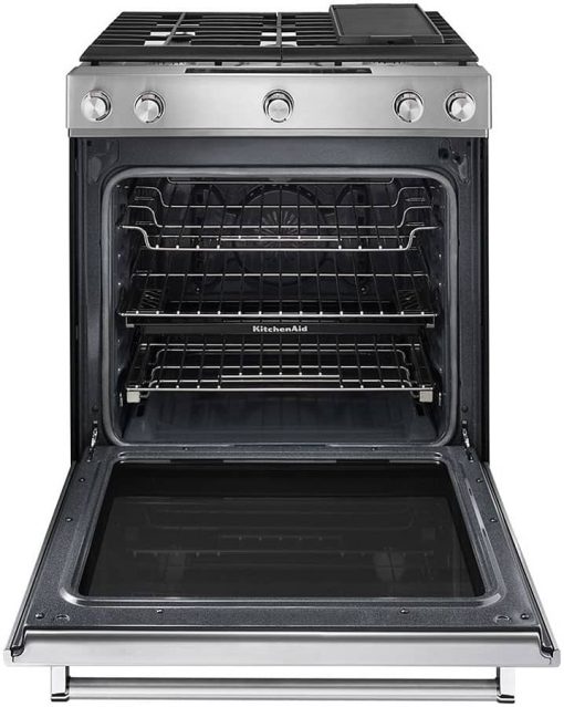 KitchenAid ADA 30" Stainless Steel Slide-In Convection Gas Range With Baking Drawer - Image 2