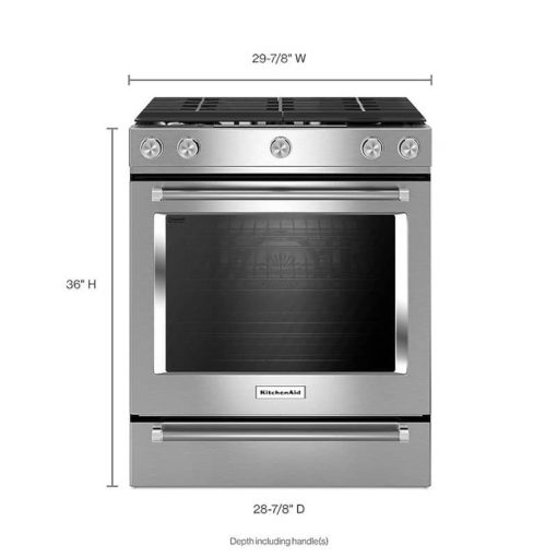 KitchenAid ADA 30" Stainless Steel Slide-In Gas Range - Image 6