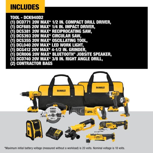 DEWALT 20V Max 9 Tool Combo Kit with Soft Case - Image 9