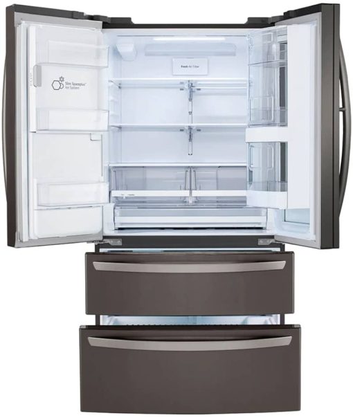 LG 28 Cu. Ft. Black Stainless Steel Smart InstaView Door-In-Door Double Freezer Refrigerator With Craft Ice - Image 2