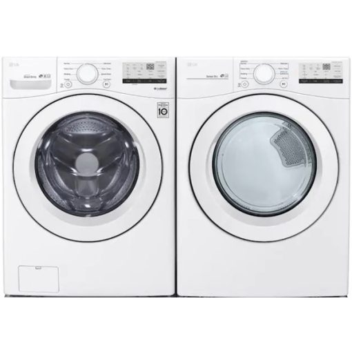 LG Smart Front Load Washer and Dryer Pair - White