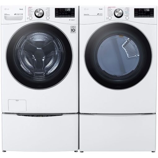 LG Mega Capacity Smart Front Load Washer and Dryer Pair - White - Image 2