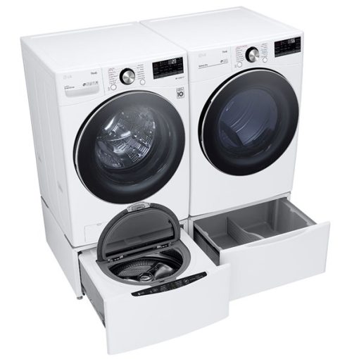 LG Mega Capacity Smart Front Load Washer and Dryer Pair - White - Image 3