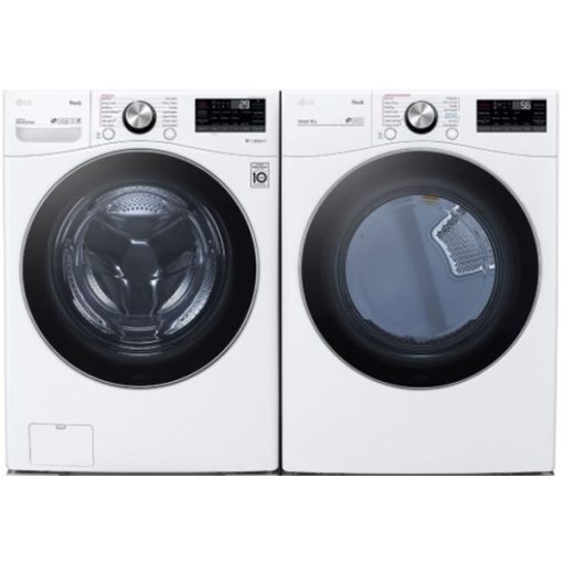 LG Mega Capacity Smart Front Load Washer and Dryer Pair - White
