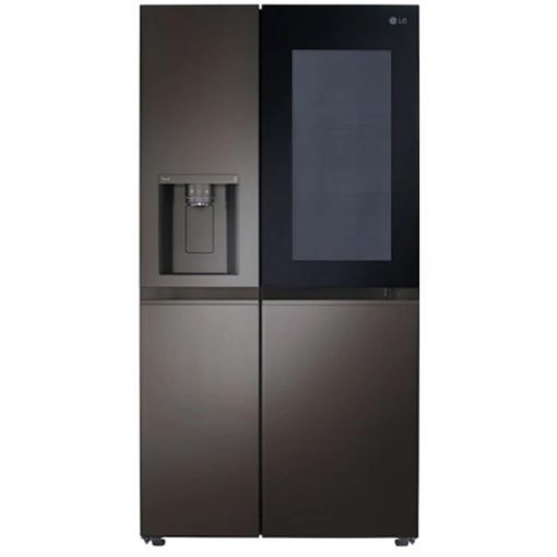 Side-by-Side Black Stainless Steel Refrigerator