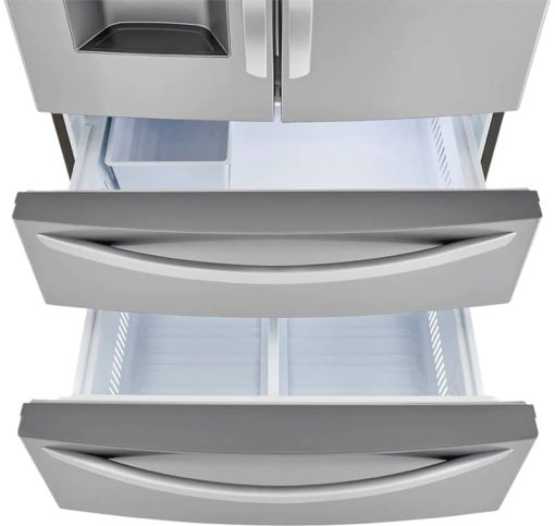 LG 22 Cu. Ft. Print Proof Stainless Steel Counter-Depth Double Freezer French Door Refrigerator - Image 6