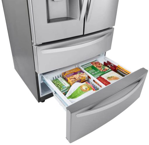 LG 22 Cu. Ft. Print Proof Stainless Steel Counter-Depth Double Freezer French Door Refrigerator - Image 5