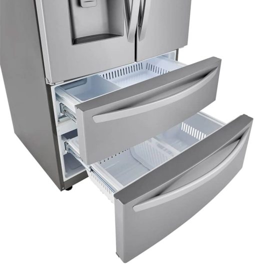 LG 22 Cu. Ft. Print Proof Stainless Steel Counter-Depth Double Freezer French Door Refrigerator - Image 4