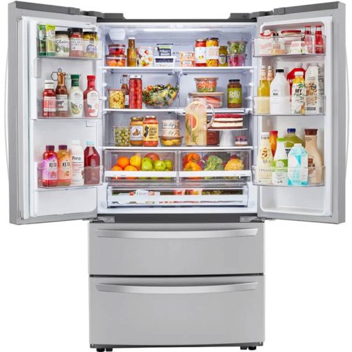 LG 22 Cu. Ft. Print Proof Stainless Steel Counter-Depth Double Freezer French Door Refrigerator - Image 3