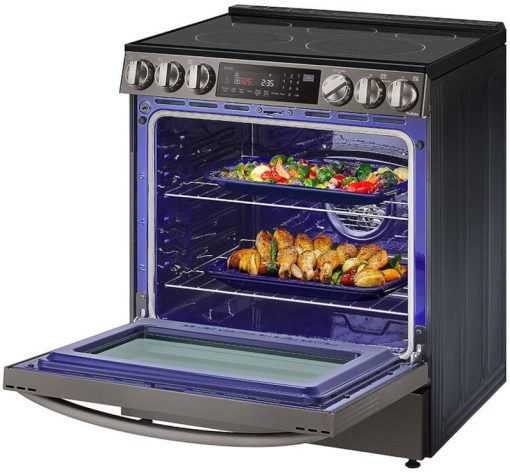 LG 6.3 Cu. Ft. PrintProof Black Stainless Steel Smart Wi-Fi Enabled ProBake Convection InstaView Electric Slide-In Range With Air Fry - Image 4