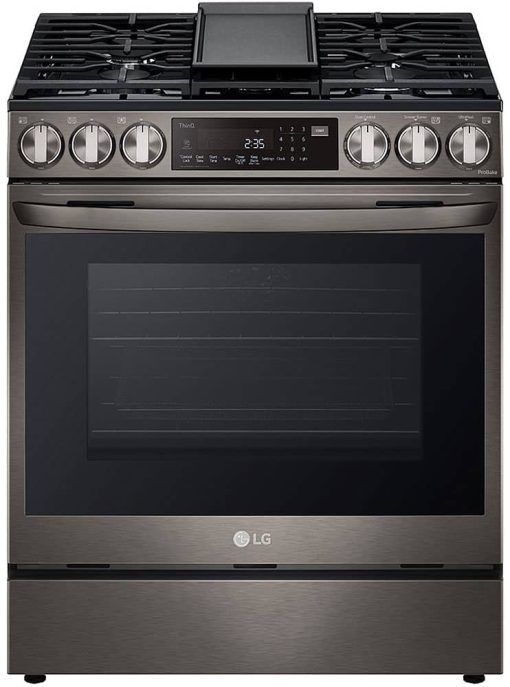 LG 6.3 Cu. Ft. PrintProof Black Stainless Steel Smart Wi-Fi Enabled ProBake Convection InstaView Gas Slide-In Range With Air Fry