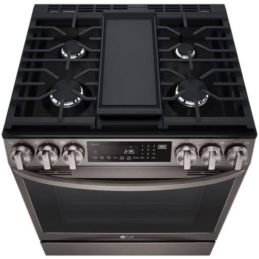LG 6.3 Cu. Ft. PrintProof Black Stainless Steel Smart Wi-Fi Enabled ProBake Convection InstaView Gas Slide-In Range With Air Fry - Image 9