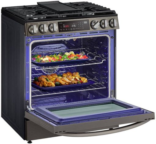 LG 6.3 Cu. Ft. PrintProof Black Stainless Steel Smart Wi-Fi Enabled ProBake Convection InstaView Gas Slide-In Range With Air Fry - Image 5