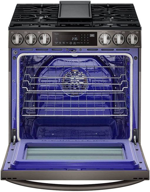 LG 6.3 Cu. Ft. PrintProof Black Stainless Steel Smart Wi-Fi Enabled ProBake Convection InstaView Gas Slide-In Range With Air Fry - Image 2