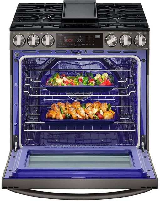 LG 6.3 Cu. Ft. PrintProof Black Stainless Steel Smart Wi-Fi Enabled ProBake Convection InstaView Gas Slide-In Range With Air Fry - Image 3