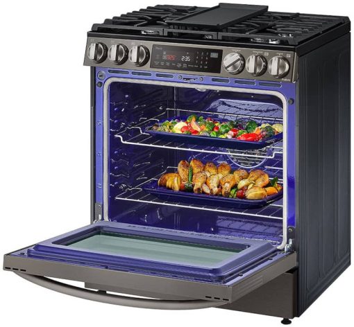 LG 6.3 Cu. Ft. PrintProof Black Stainless Steel Smart Wi-Fi Enabled ProBake Convection InstaView Gas Slide-In Range With Air Fry - Image 4