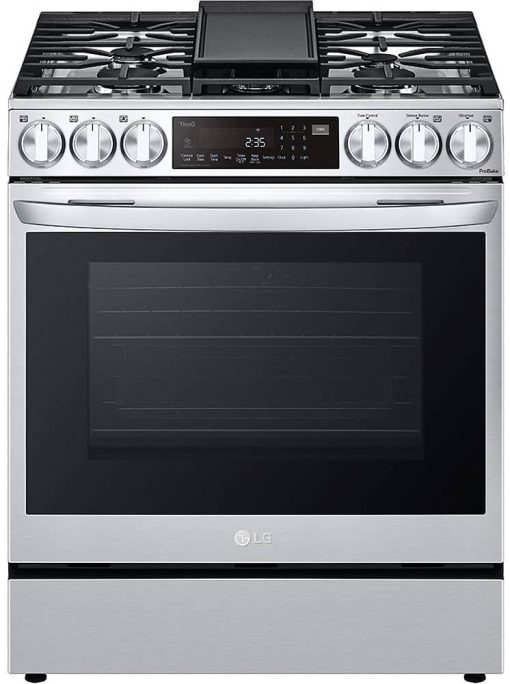 LG 6.3 Cu. Ft. PrintProof Stainless Steel Smart Wi-Fi Enabled ProBake Convection InstaView Gas Slide-In Range With Air Fry