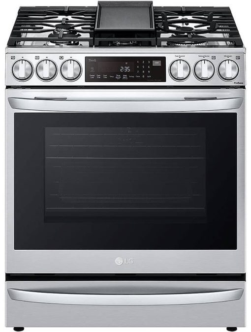 LG 6.3 Cu. Ft. PrintProof Stainless Steel Smart Wi-Fi Enabled ProBake Convection InstaView Gas Slide-In Range With Air Fry