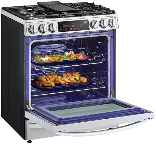 LG 6.3 Cu. Ft. PrintProof Stainless Steel Smart Wi-Fi Enabled ProBake Convection InstaView Gas Slide-In Range With Air Fry - Image 5