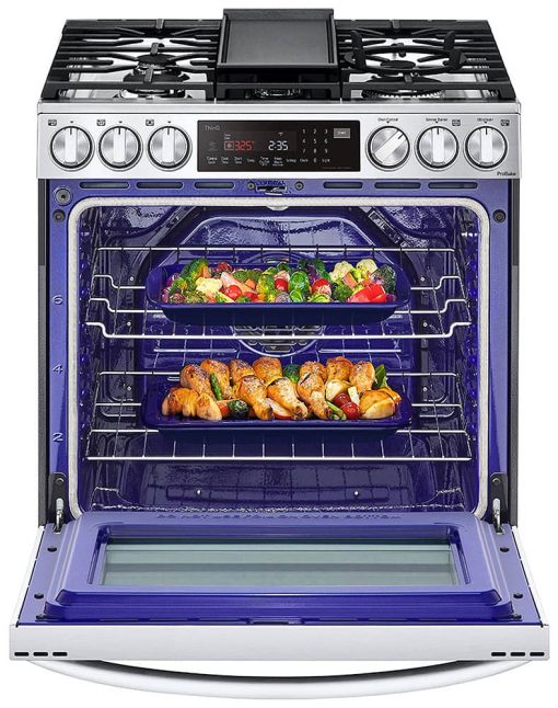 LG 6.3 Cu. Ft. PrintProof Stainless Steel Smart Wi-Fi Enabled ProBake Convection InstaView Gas Slide-In Range With Air Fry - Image 3